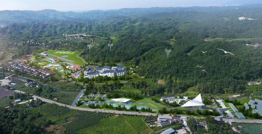 成都（彭州）民用無人駕駛航空試驗(yàn)基鳥瞰圖。四川翔彭智航科技有限公司供圖