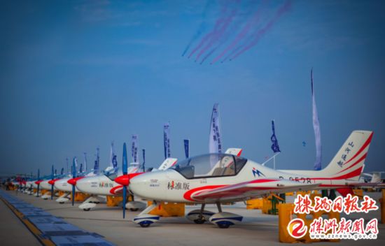 ▲ 航展現(xiàn)場(chǎng)，山河SA60L“阿若拉”飛機(jī)（資料圖） 企業(yè)供圖